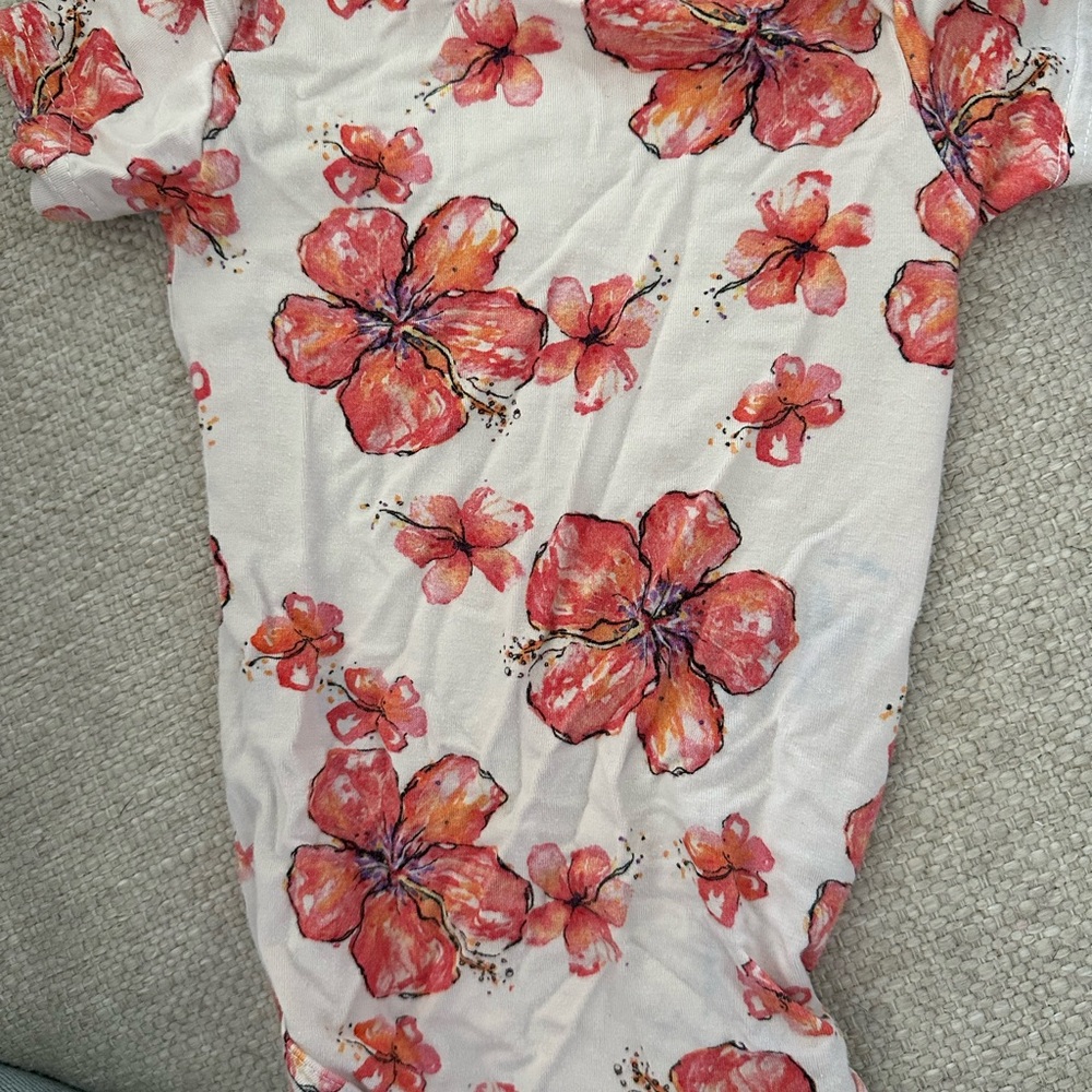Floral Print Dress with Pink and Red Flowers